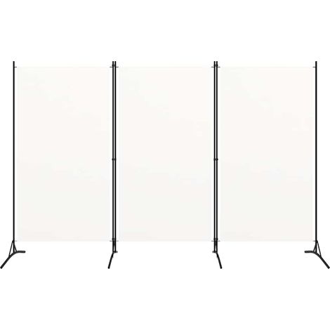 vidaXL Biombo divisor de 3 paneles tela blanco 260x180 cm (1/2)