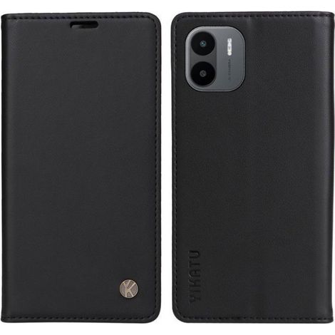 Coque pour Xiaomi Redmi A1 / A2 4G Etui Premium Housse en Cuir Protection Rabat Clapet Case Porte Carte Magnétique - noir (1/4)