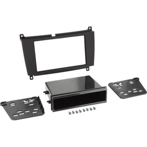 Facade autoradio 2Din compatible avec Mercedes CLK W209 A209 04-10 Avec vide poche - Noir