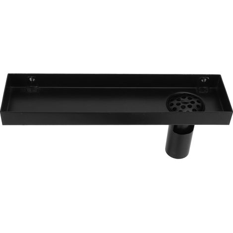 Drain de sol linéaire 30 cm en acier inoxydable 304 noir mat, avec grille amovible et design encastré (1/5)