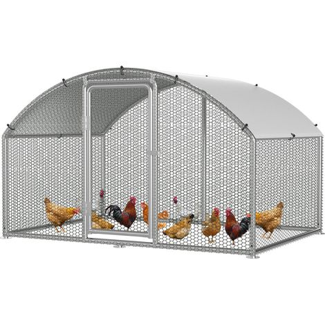 TolleTour Enclos Poulailler Toit Arrondi 3x2x2 m en Acier Galvanisé pour Poules (1/5)