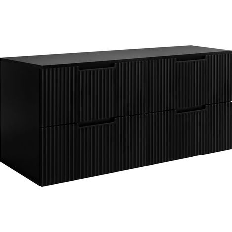 Mobile da bagno, nero, 120 (2 x 60) x 58,6 x 46 cm