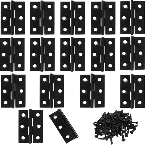 16 bisagras planas negras de 2 pulgadas (tornillos de montaje incluidos) (1/5)