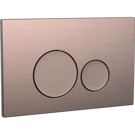 Orbit Round Dual Button Toilet Flush Plate - Brushed Bronze (1/2)
