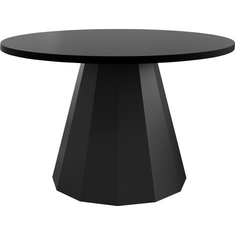 Mesa de centro Oswego 139, Negro, 45x0x0cm, Diámetro: 75, Aglomerado laminado, Redonda (1/3)