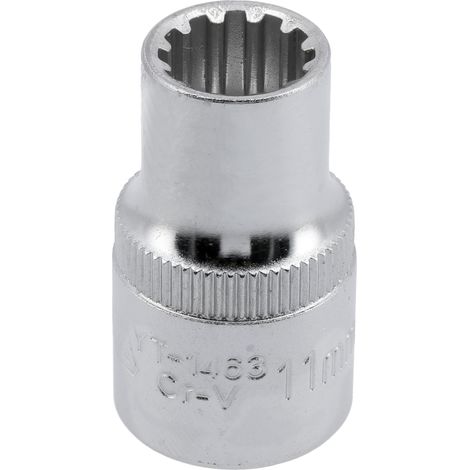 Spline-Stecknuss 1/2 Zoll x 11 mm x 38 mm, CrV