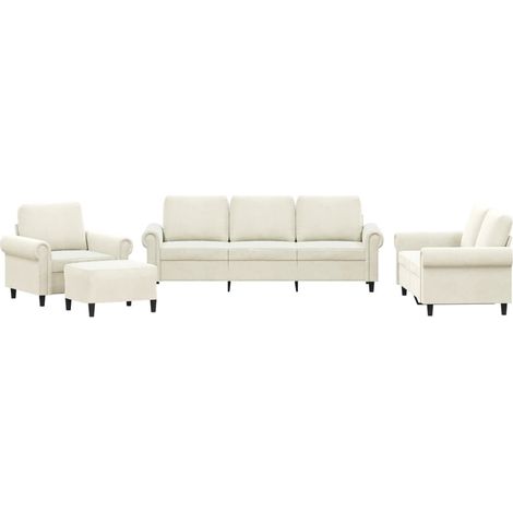 Maison Exclusive - Set di Divani 4 pz con Cuscini Crema in Velluto