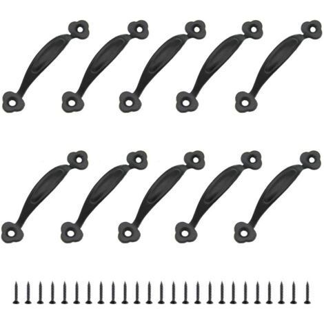 10 maniglie per mobili in stile retrò, in lega di zinco, per cucina, porta da fienile, capanno da giardino, cassetti, armadi in legno (80 mm) (1/5)