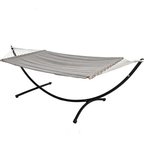 Doppel Hängematte mit Gestell 200x120cm Garten Hängeliege Hängemattengestell