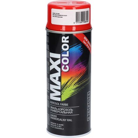 BARNIZ ACRÍLICO ROJO CLARO BRILLO MAXI COLOR RAL3020 400ml MOTIP (1/4)