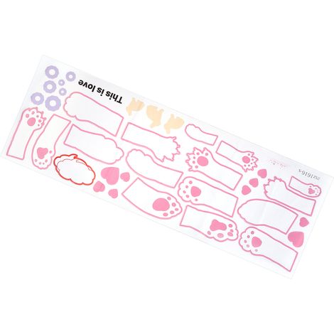 Sticker mural décoratif en PVC autocollant, personnalisable et créatif, motif empreinte d'animal rose et cœur anglais. (1/5)