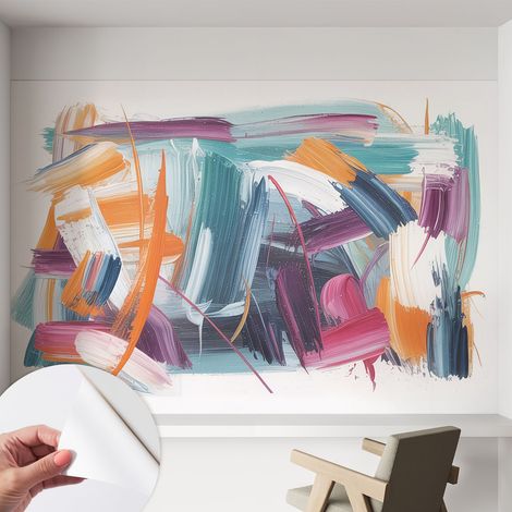 Fotomurale adesivo - parete decorativa - decorazione casa - stile moderno parete - Tratti energici 152x104 cm (1/5)