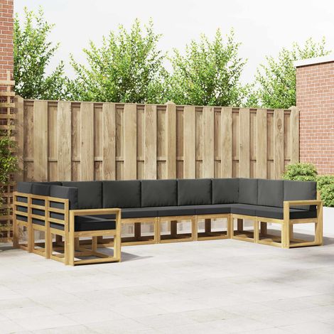 vidaXL Outdoor-Sofagarnitur mit Kissen 10 pcs Weiß und Anthrazit (1/5)