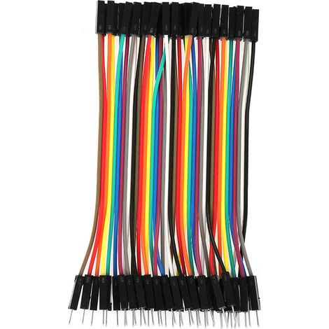 Kit de 40 fils de liaison 10cm M/F, M/M, F/F pour breadboard - 3 packs multicolores (1/5)