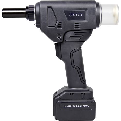 GOEBEL - GO-LB1 Riveteuse à accu pour boulons á sertir, utilisation ø 4,8 – 6,4 mm, avec 2 x Batterie, Chargeur, Coffret, Équipement (1/5)