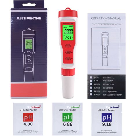Testeur numérique de qualité PH/TDS/EC/température, analyseur pour eau, piscines, aquariums