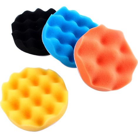 Ensemble de 4 tampons en mousse de polissage de 12,7 cm (5 pouces) pour voiture, avec cire de lustrage (1/3)