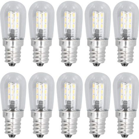 – E12 LED-Lampe, 10 Stück, 1,5 W, warmweißes Licht – 500 lm – Glas – Geeignet für Decken- und Wandleuchten – Lebensdauer 50.000 Stunden – Crezuo