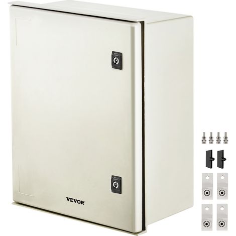 Mophorn Caja NEMA 50 x 40 x 20 cm Caja electrica de acero de fibra de vidrio Caja de conexiones con bisagras IP66 impermeable y a prueba de polvo para uso en interiores y exteriores con placa de monta (1/5)