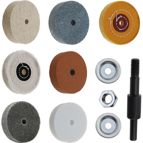 7pcs Meule pour Touret Roue en Tissu Outil Perceuse Électrique pour Polir Rapidement Pierre Bijoux Métal 75x20x10mm (1/5)