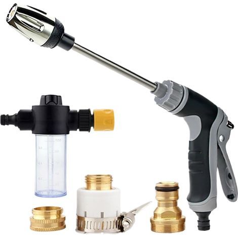 High-Pressure Washer Lance, 360° Rotation, 3 Modes, Stainless Steel, ABS, For Garden, Patio (1/5)