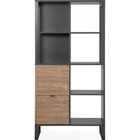 Scaffale divisorio 83.6 x 165 h bamboo e grigio antracite - Avellino (1/5)