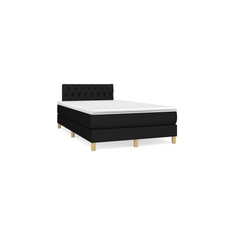 Sommier à lattes de lit avec matelas Noir 120x200 Tissu (1/5)