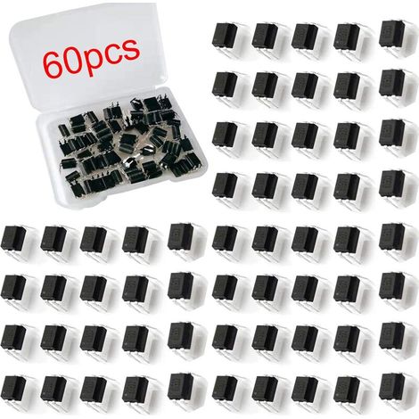 PC817 Optokoppler, 4-polig, DIP-4, 2,54 mm, 60 Stück für Elektronik-Bastelprojekte (1/4)
