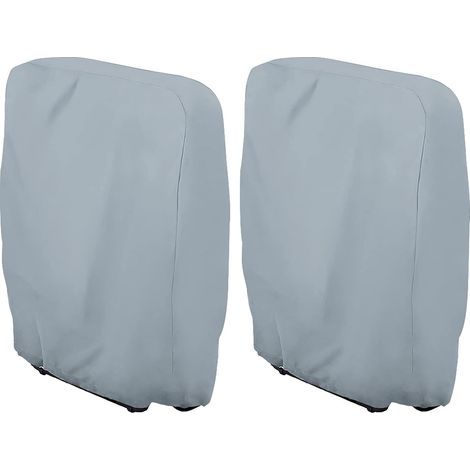 Funda protectora para tumbona plegable, 2 piezas, funda para hamaca de jardín, a prueba de polvo, impermeable, resistente a los rayos UV, funda para silla de jardín Oxford 210d, 71 x 110 cm (gris) (1/5)