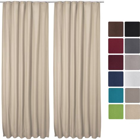 Beautissu – Lot de 2 rideaux thermiques 140x245cm – Tissu lourd 210 g/m² – Protection chaleur et froid – 90% d'opacité