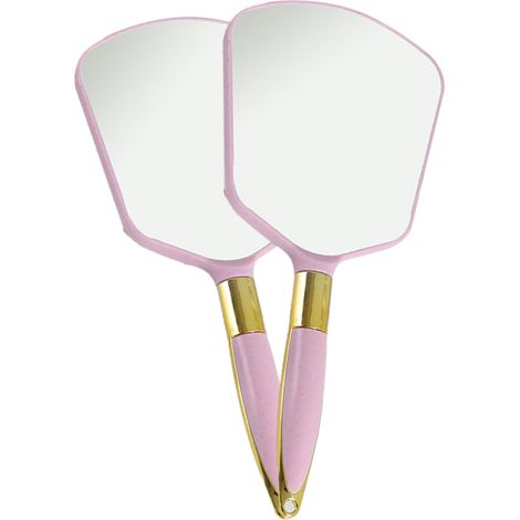 Miroir Portable Avec Poignée - Verre Réfléchissant Clair - Pour Maquillage Salle De Bain Voyage - 1 Pièce (1/5)
