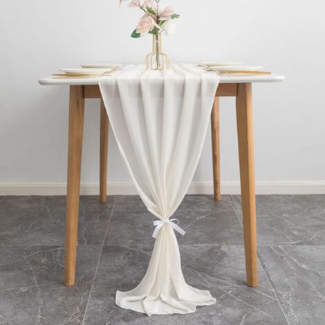 Boho Gauze Cheesecloth Beige Table Runner 72 x 305cm Kitchen Interior Decoration Holiday Wedding Party Birthday Decor (1/4)