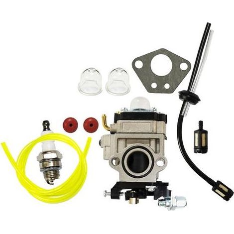 Kit de Carburateur pour Florabest FBS 43 A1, FBK 4 B2 4 en 1, Parkside PBK 4 A1, PBS 2 A1 Débroussailleuse avec Bougie, durite de Carburant, kit de Filtre à Carburant (1/5)