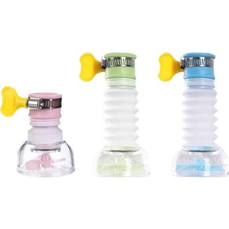 3 Pièces Mini Filtre à Eau pour Robinet Filtre de Robinet D'eau Rétractable Filtre de Robinet de Cuisine Pliable, Rond à Charbon Actif Filtre à Eau D'évier pour La Maison Salle(3 Couleurs) (1/5)