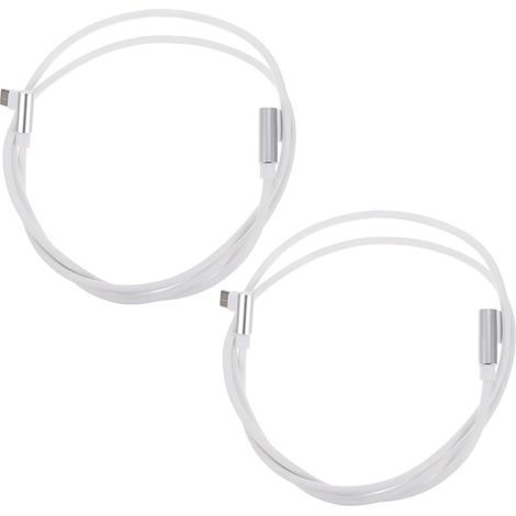 Câble USB-C Tressé Blanc à Double Coude 2 Pièces, Charge Rapide à 90 Degrés pour Consoles de Jeux et Tablettes, Câble de Transfert Haute Vitesse (1/5)