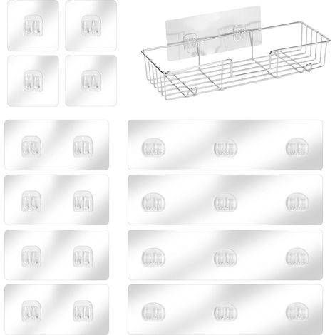 12 Replacement Adhesive Pads for Shower Caddy, 3 Sizes (1/5)