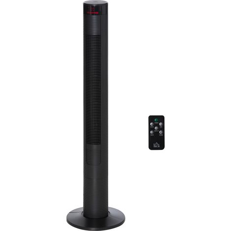 Ventilateur tour , silencieux avec télécommande, 117 cm, oscillation à 70°, sur pied, 4 modes, 3 vitesses, minuterie 12 heures, affichage LED, noir
