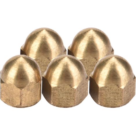 Kit d'écrous borgnes en laiton, écrous hexagonaux à tête bombée, fixations pour véhicules (M4, 20 pièces) (1/5)
