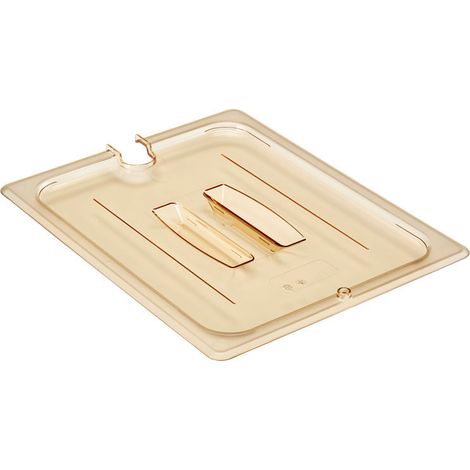 Couvercle à encoche et poignée GN 1/2 - Haute t° - 26.5 x 32.5 cm - Ambre - Lot de 6 - Cambro