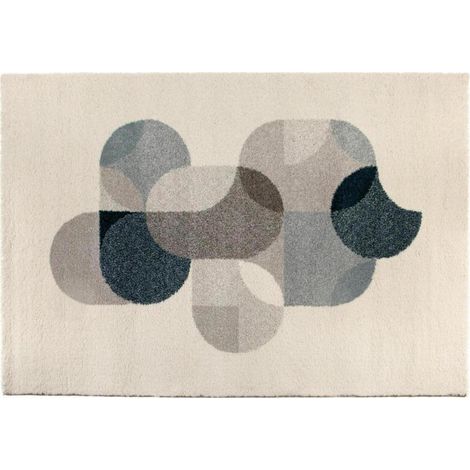 VIVARAISE - Tapis décoratif Vivaraise Aina - Paon - 160 x 230 cm
