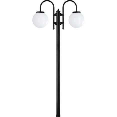 Columna clásica 2 brazos BOOM IP44 E27 2x42W 2050mm Negro