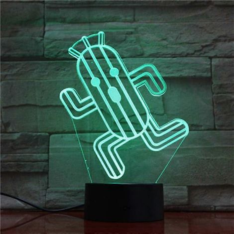 Lampe LED 3D Cactus Veilleuse LED pour enfants, veilleuse cactus fantaisie pour chambre, lampe décorative, cadeau idéal pour garçons, télécommande (1/5)