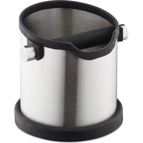 Bac à Marc de café, Barre en Caoutchouc, pour Machine Porte-Tamis, récupérateur, Acier INOX, argenté (1/5)