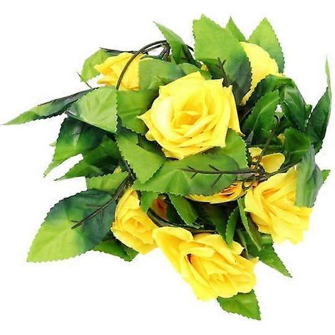 Guirlande de roses artificielles de 230 cm à suspendre, idéale pour les fêtes, la maison et les mariages. Décoration murale.jaune (1/5)