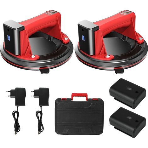 Ventosa de elevación, material de vidrio resistente, mango ergonómico, rojo. (1/2)