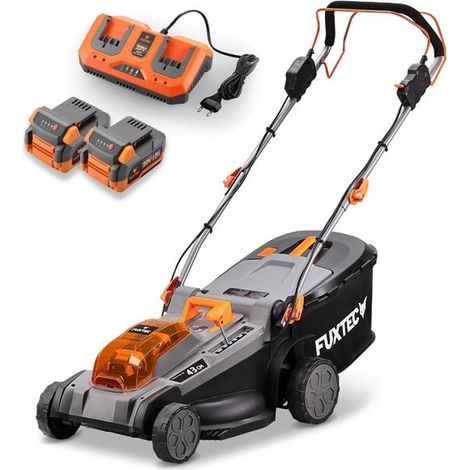 FUXTEC Tondeuse à gazon sans fil 40V FX-E2RM43PRO  avec batterie & chargeur  vitesse FlexSpeed  largeur de coupe 43 cm  traction  fonction mulching