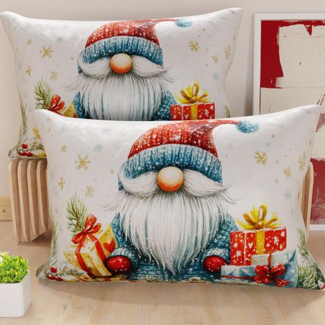 Paire de Housses de Coussin en Microfibre 40x80 cm, Coussins Décoratifs de Noël pour Chambre, Canapé, Salon, Lot de 2 Housses de Coussin, Taie d'oreiller de Noël 14