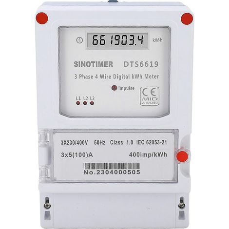 3-Phasen-LCD-kWh-Zähler, digitaler Wattstundenzähler zur Wandmontage, Strommonitor für den Haushalt, 3x230V/400V