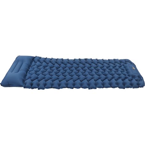 Matelas de Camping Gonflable Ergonomique avec Sac de Rangement pour Bureau, Randonnée, Extérieur Bleu Marine (1/5)