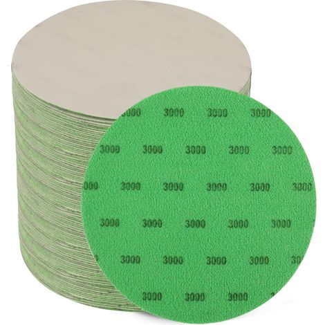 Disco de lijado de grano 3000 de 6 pulgadas, 25 piezas de papel de lija húmedo/seco con velcro, papel de lija de carburo de silicio para lijadora orbital aleatoria, lijado y pulido de metal, vidrio, r